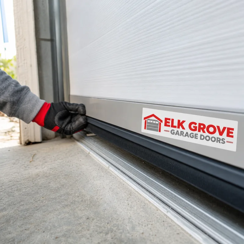Garage door bottom seal and retainer closing the daylight gap