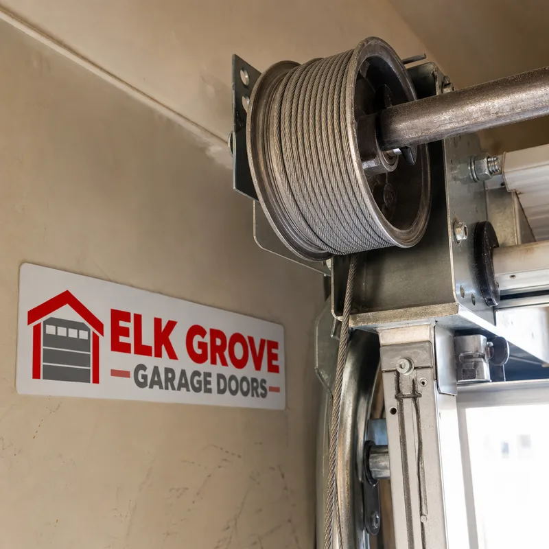 Close-up of a lift cable seated properly in the grooves of a garage door cable drum